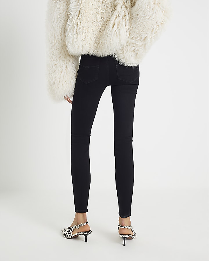 River Island Black High Rise Sculpt Black Skinny Jeans