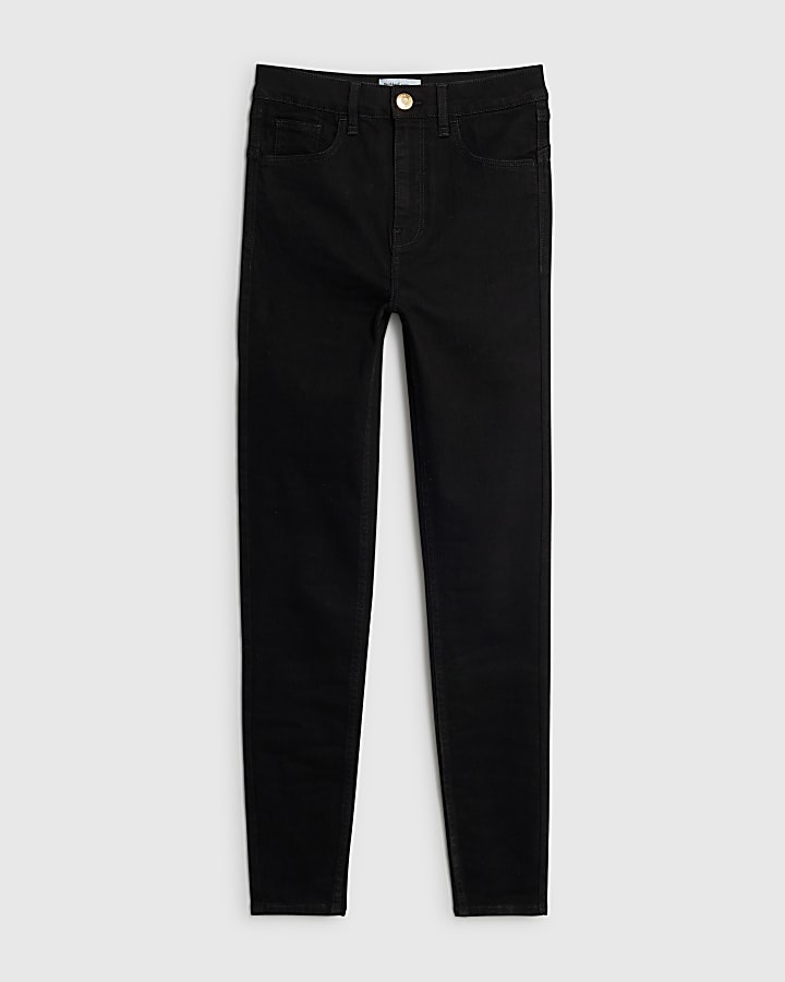 river island Black High Rise Sculpt Black Skinny Jeans