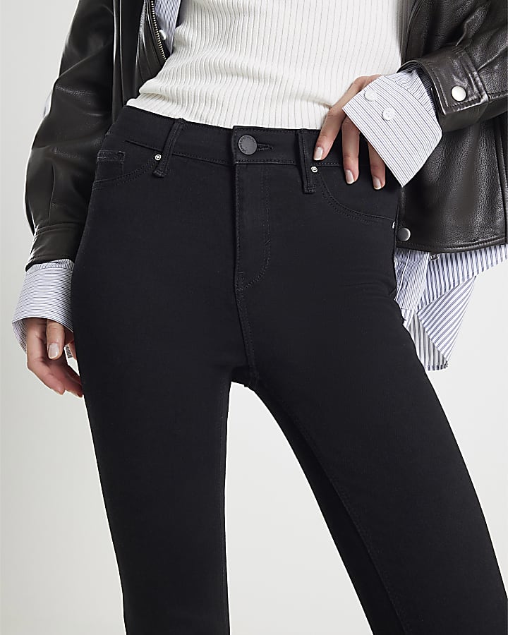 River Island Black Molly Mid Rise Sculpt Skinny Jeans