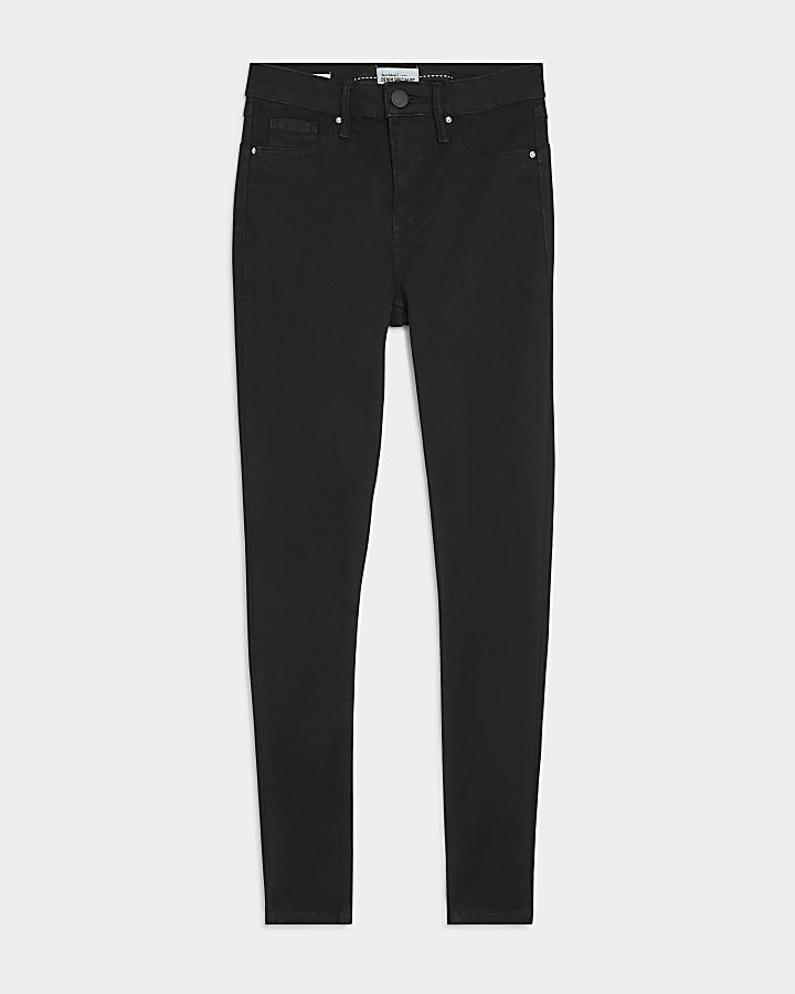 river island Black Molly Mid Rise Sculpt Skinny Jeans