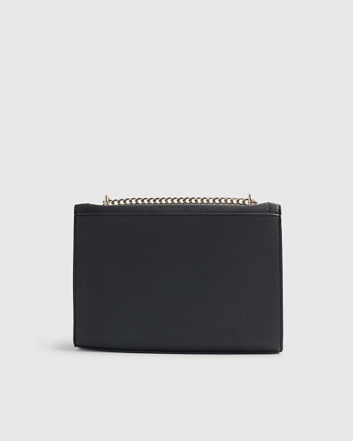 River Island Black Monogram Pocket Front Shoulder Bag