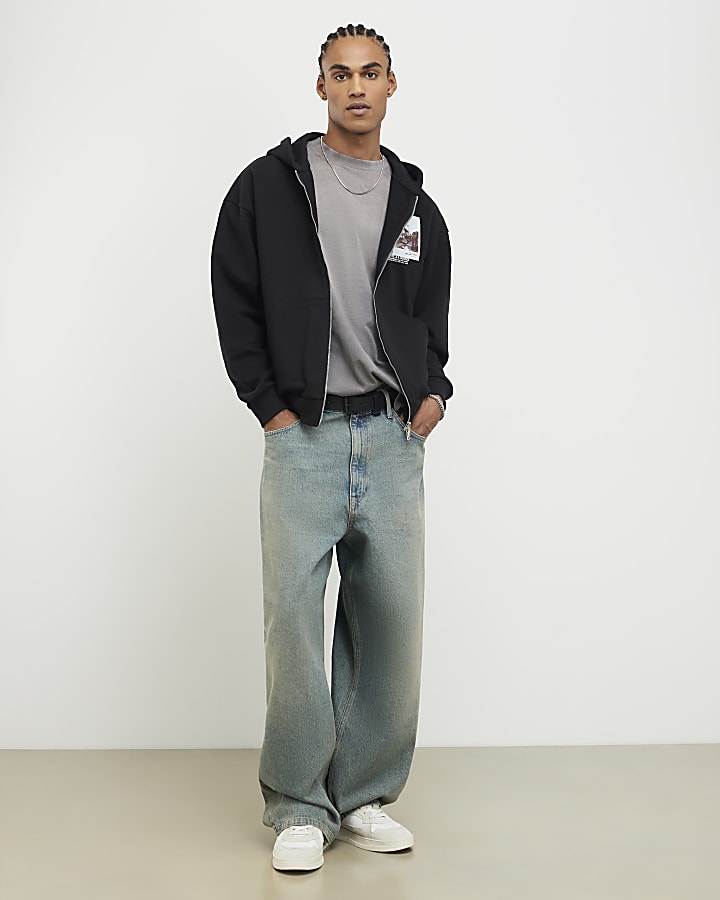 River Island Black Oversized Fit Autre Studios Hoodie