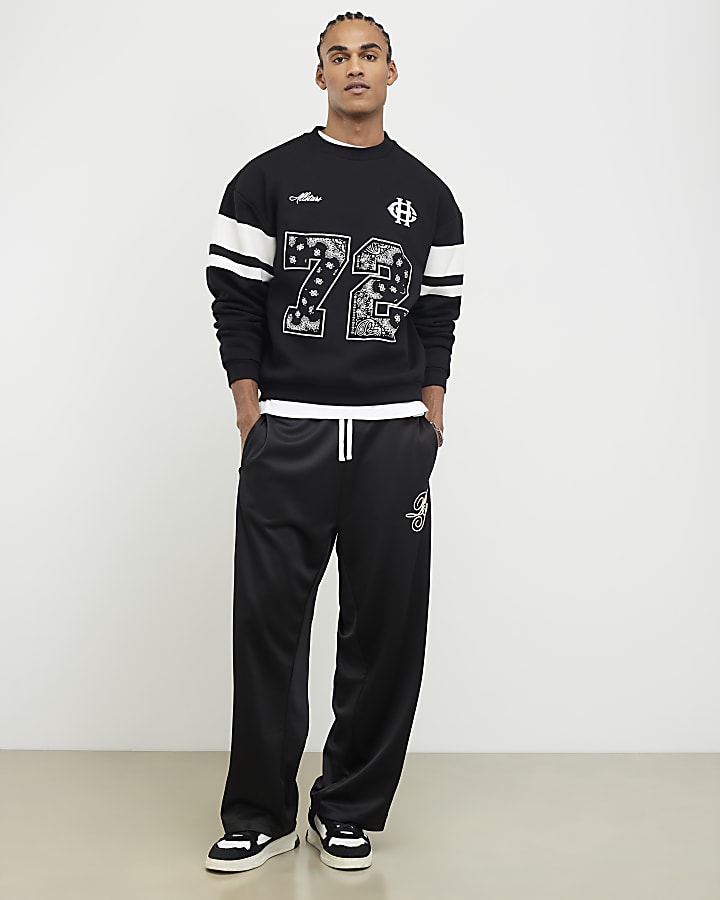 River Island Black Oversized Fit Bandana Sweatshirt