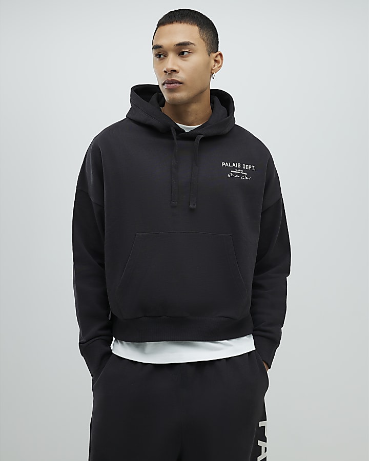 River Island Black Oversized Fit Palais Dept Hoodie