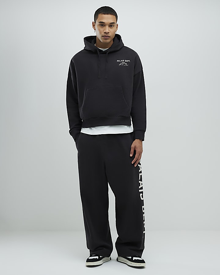 River Island Black Oversized Fit Palais Dept Hoodie