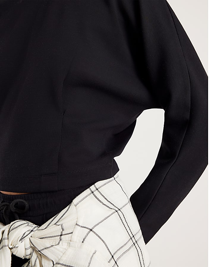 River Island Black Premium Long Sleeve Batwing Sweatshirt