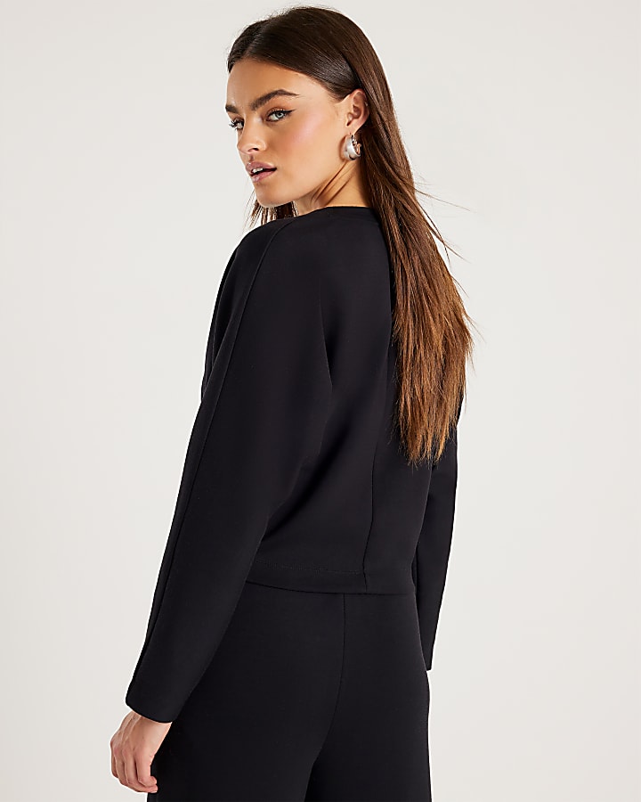 River Island Black Premium Long Sleeve Batwing Sweatshirt