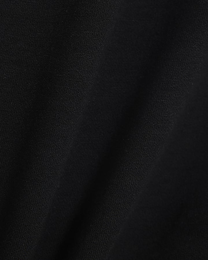River Island Black Premium Long Sleeve Tie Front Top