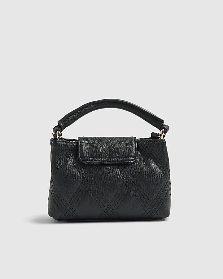 River Island Black Quilted Top Handle Cross Body Bag
