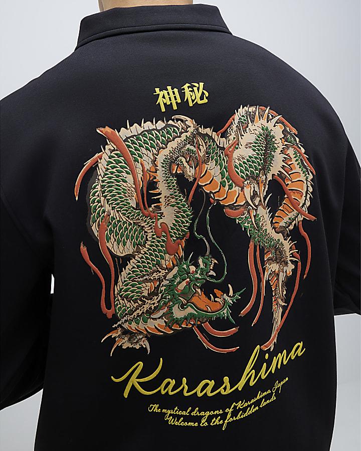 River Island Black Regular Fit Japanese Snake Shacket