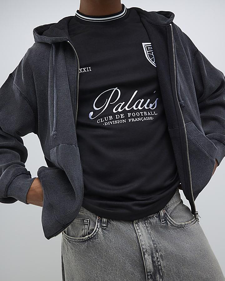 River Island Black Regular Fit Palais Badge T-Shirt