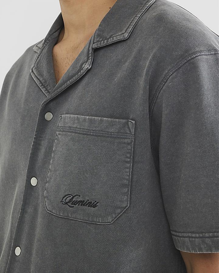 River Island Black Regular Fit Washed Luminis Polo Shirt