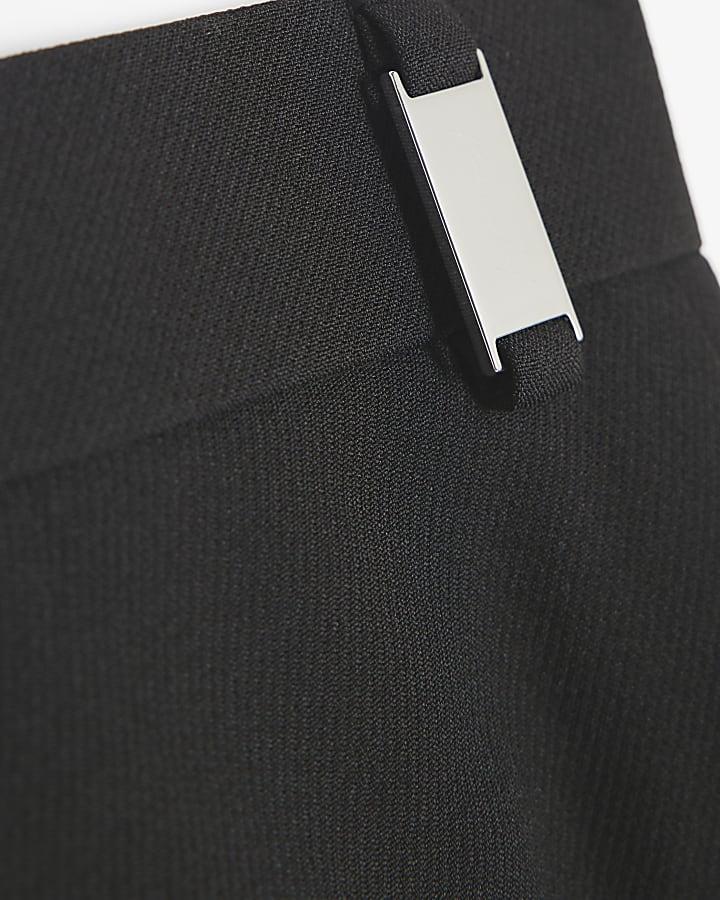 river island Black Relaxed Fit Pleated Suit Trousers