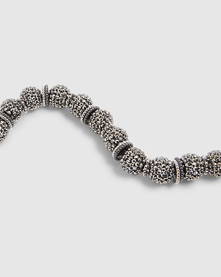 River Island Black Rhinestone Chunky Collar Necklace
