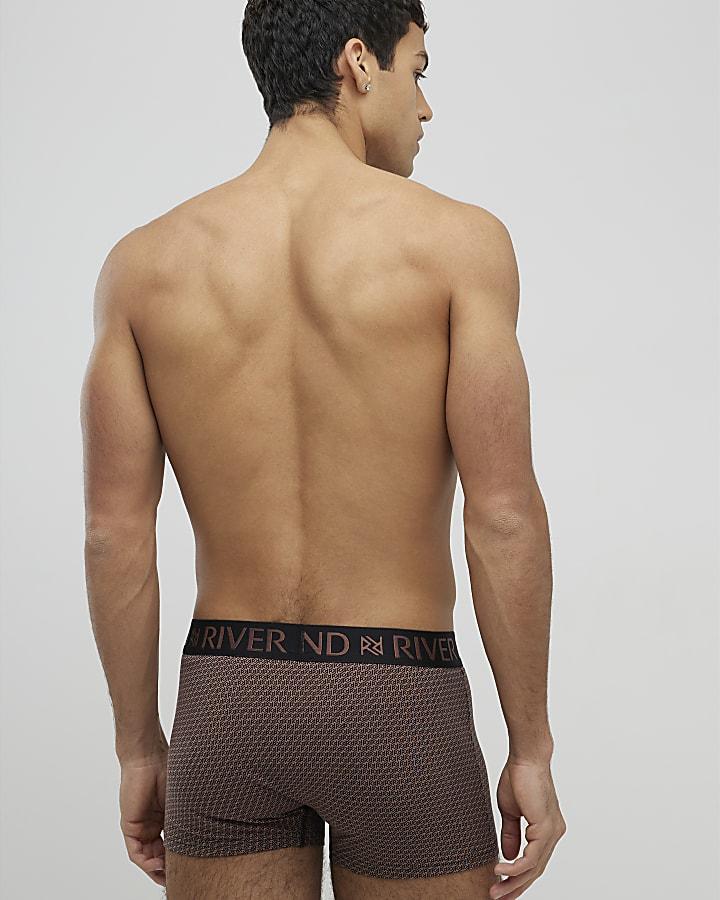 River Island Black RR Print Metallic Pack Of 5 Trunks