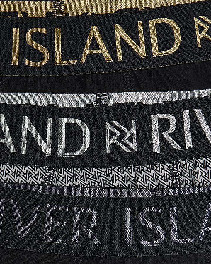 river island Black RR Print Metallic Pack Of 5 Trunks