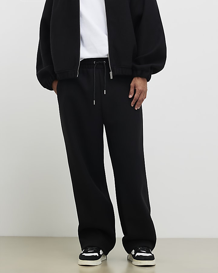 River Island Black Sanctuaire Club Wide Fit Joggers