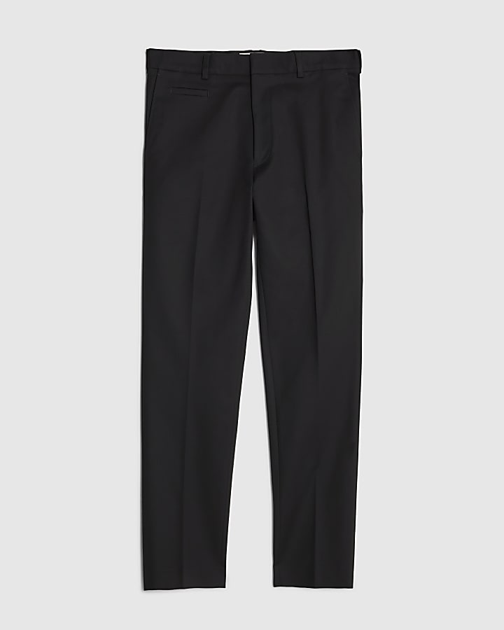 river island Black Slim Fit Elasticated Chino Trousers