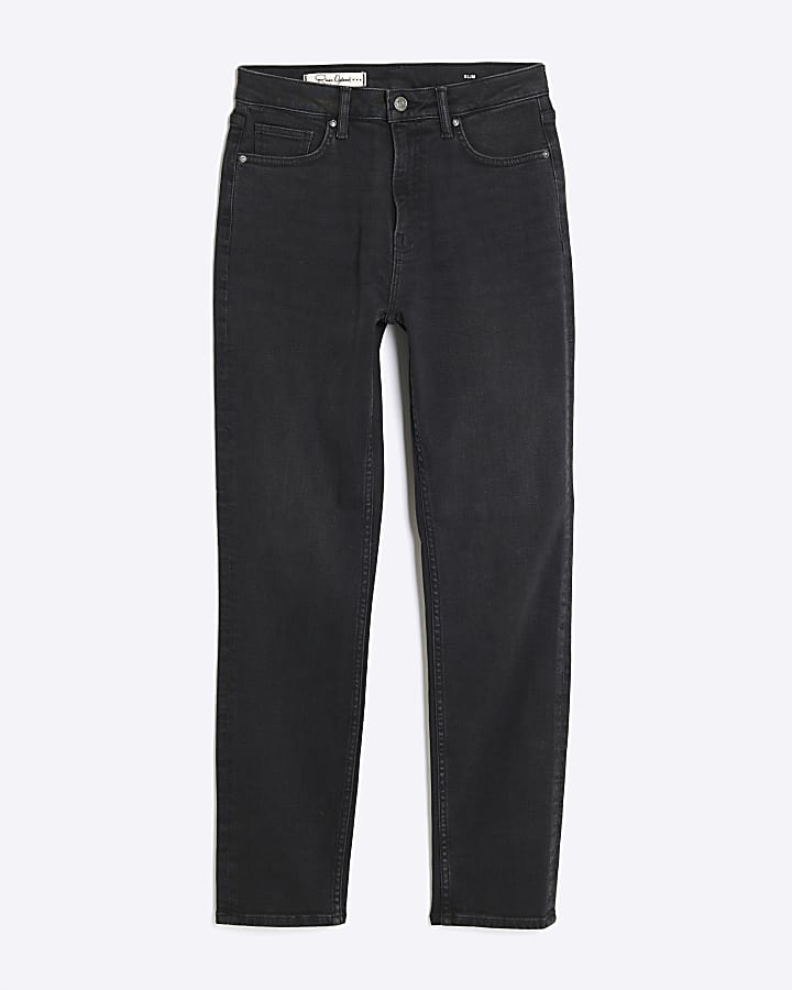 river island Black Slim Fit High Waisted Ankle Jeans