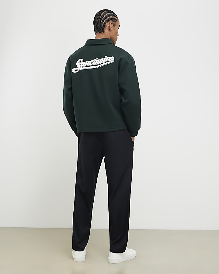 River Island Black Straight Fit Elasticated Trousers