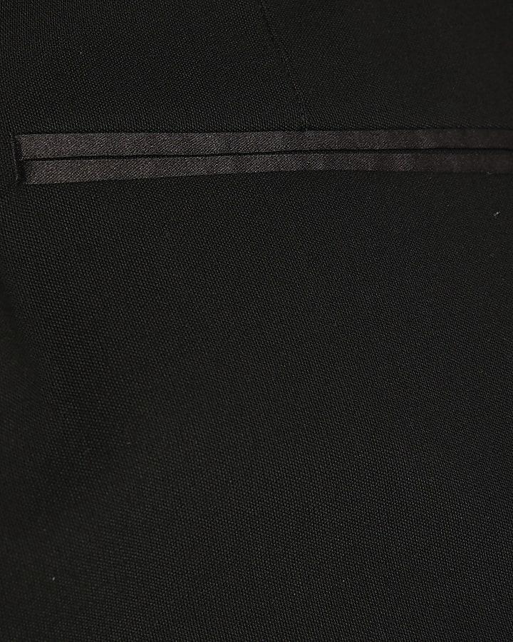 river island Black Stretch Slim Fit Tuxedo Suit Trousers