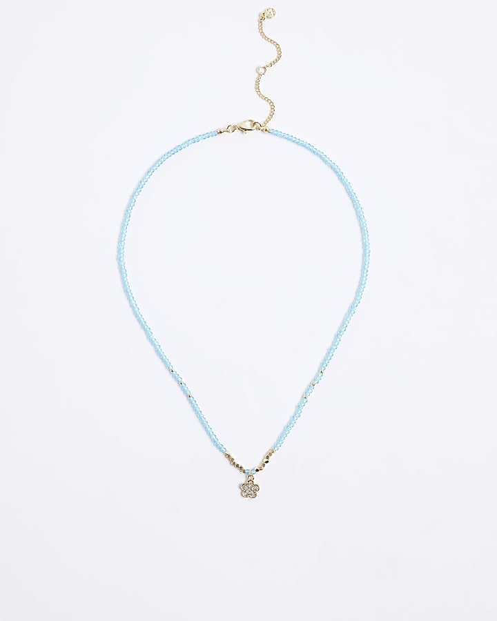 River Island Blue December Birthstone Beaded Necklace