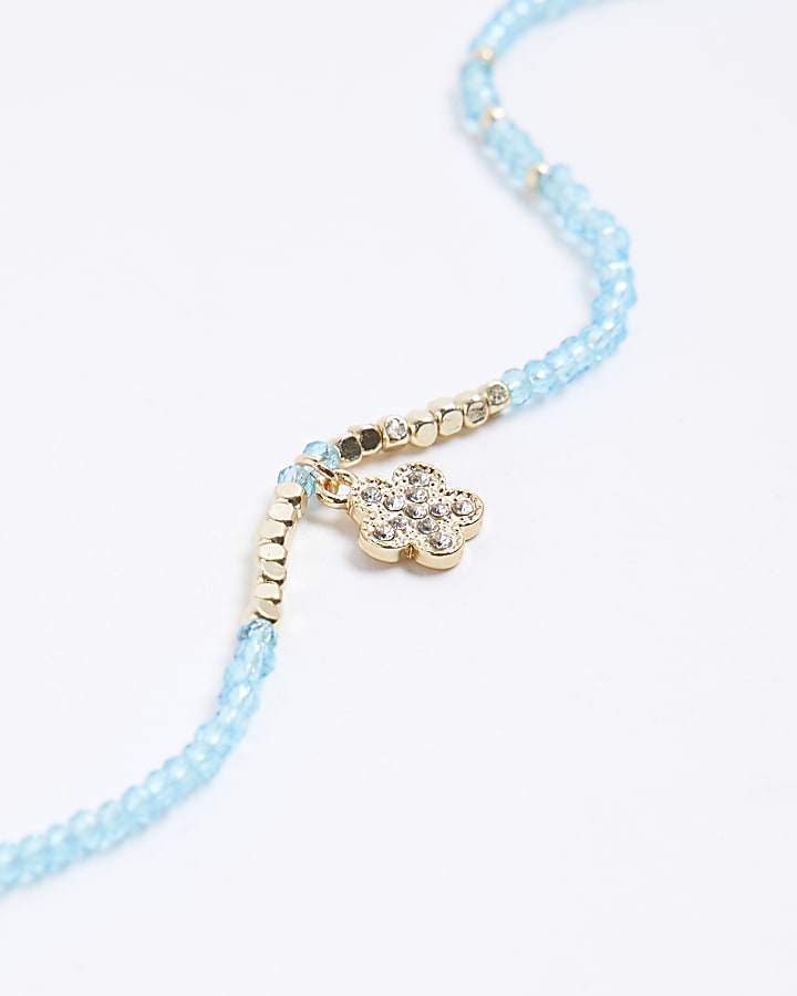 River Island Blue December Birthstone Beaded Necklace