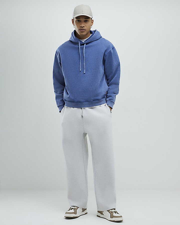 River Island Blue Oversized Fit Japanese Snake Hoodie