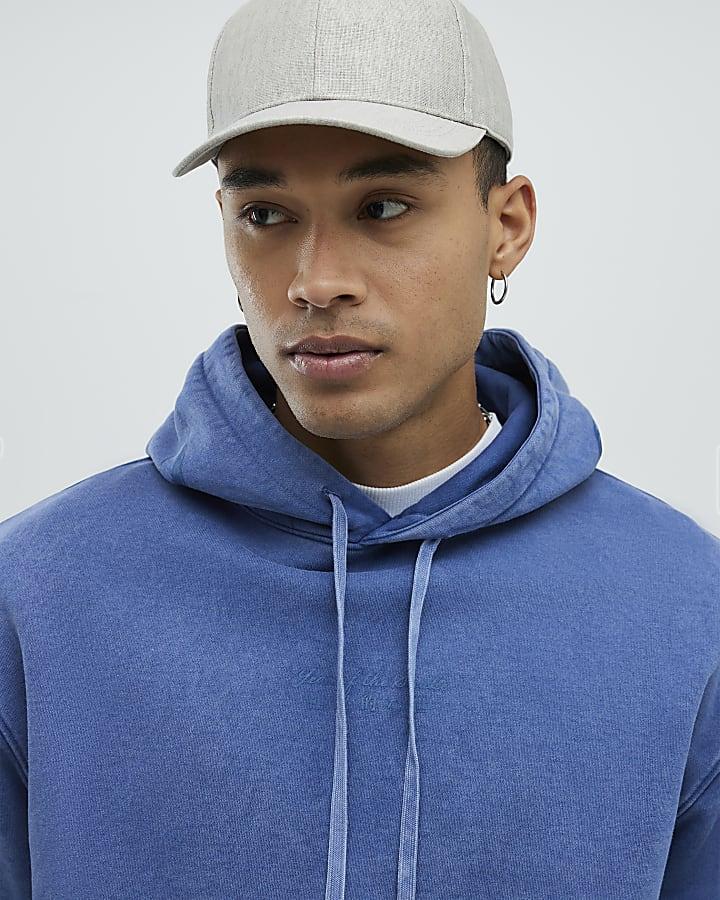 River Island Blue Oversized Fit Japanese Snake Hoodie