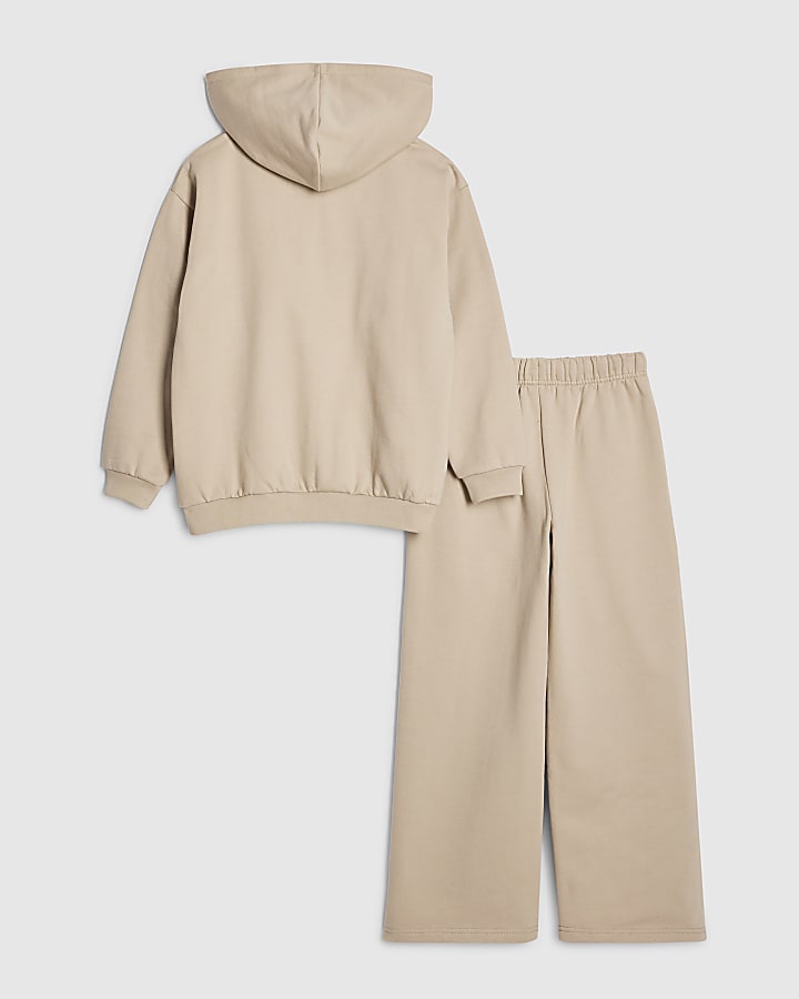 River Island Boys Beige Oversized Essentialism Hoodie Set