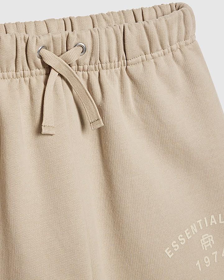 river island Boys Beige Oversized Essentialism Hoodie Set