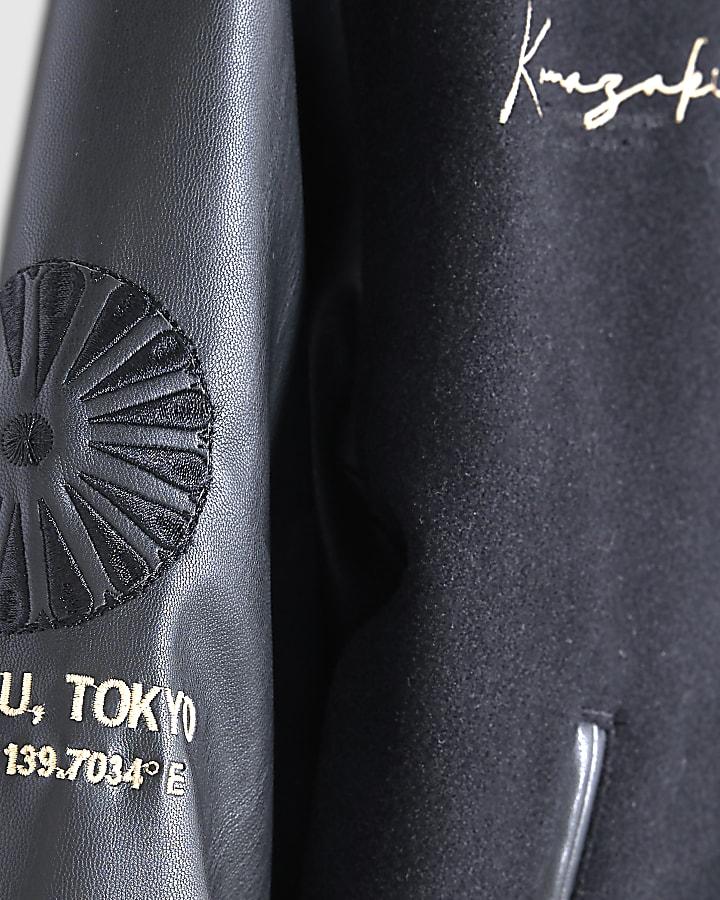 River Island Boys Black Japanese Snake Bomber Jacket