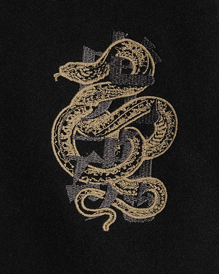 river island Boys Black Japanese Snake Bomber Jacket