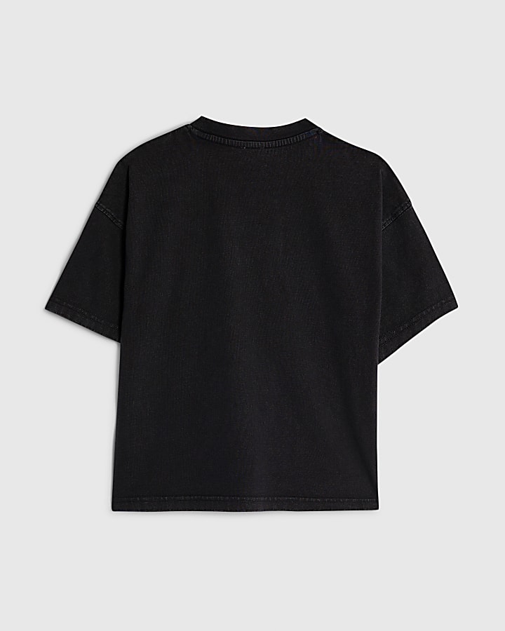 River Island Boys Black Oversized Palais Dragon T-Shirt