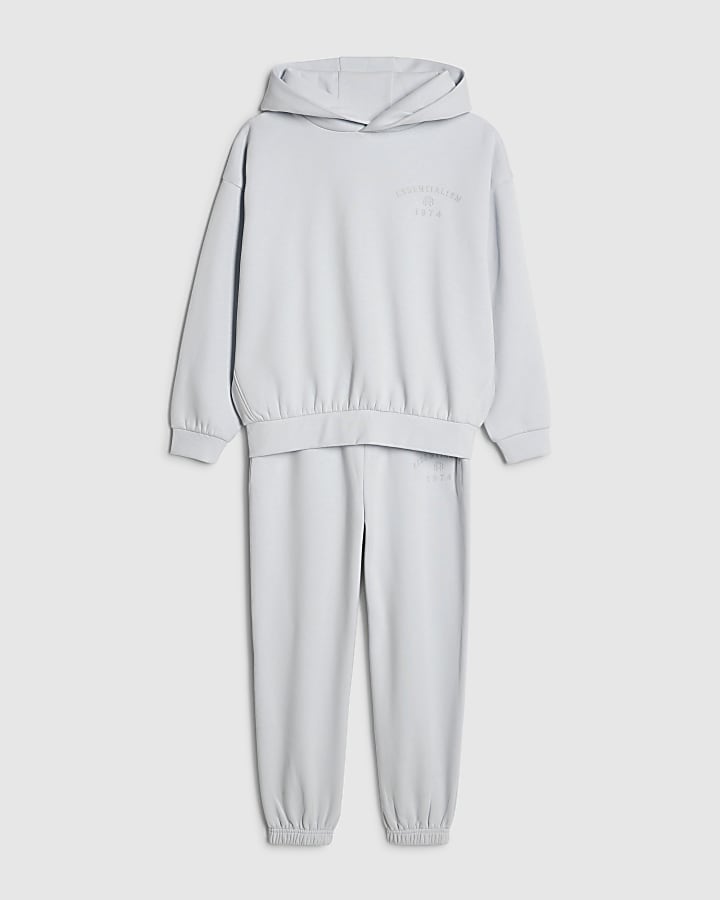 River Island Boys Blue Essentialism Hoodie Joggers Set