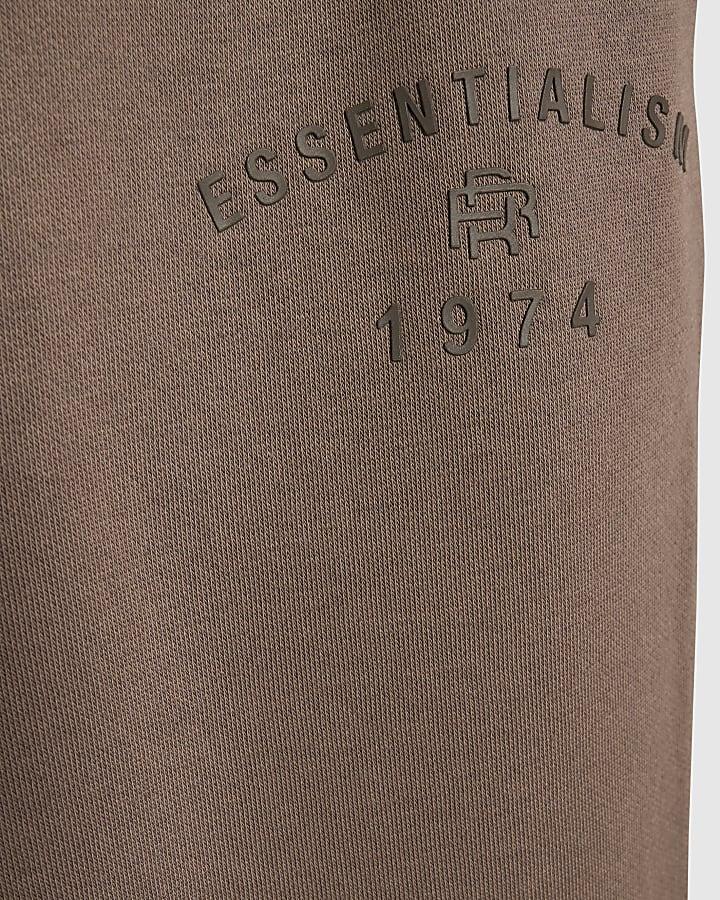 River Island Boys Brown Oversized Essentialism Hoodie Set