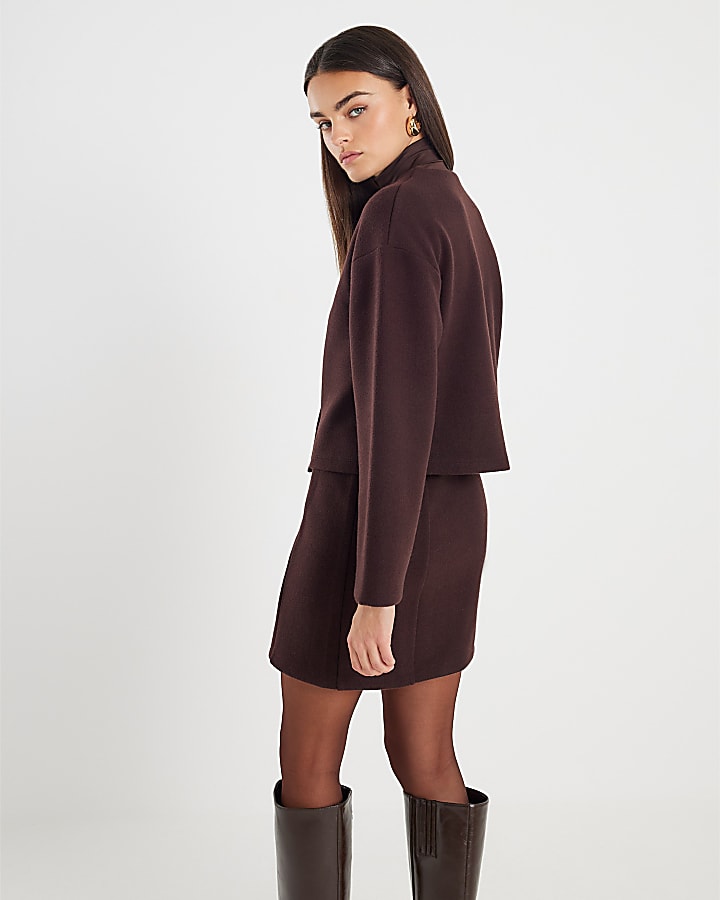 River Island Brown Cosy Long Sleeve Button Up Cardigan