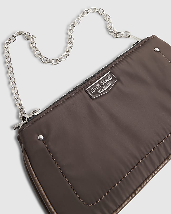 River Island Brown Double Compartment Cross Body Bag