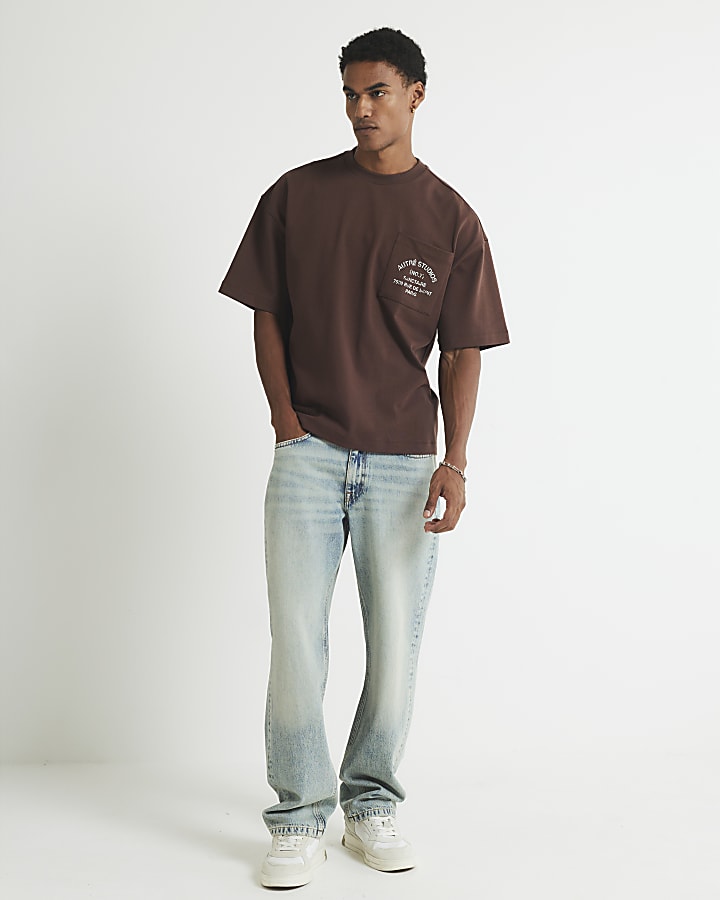 River Island Brown Oversized Fit Autre Studios T-Shirt