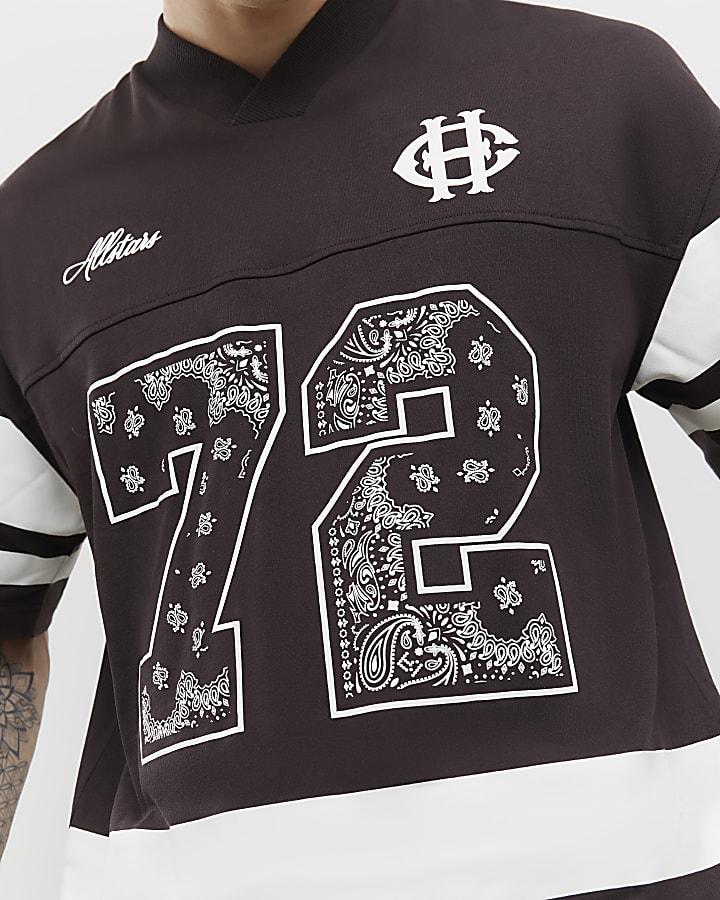 River Island Brown Oversized Fit Bandana 72 Sports T-Shirt