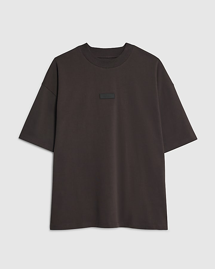 river island Brown Oversized Fit Luminis Studios T-Shirt