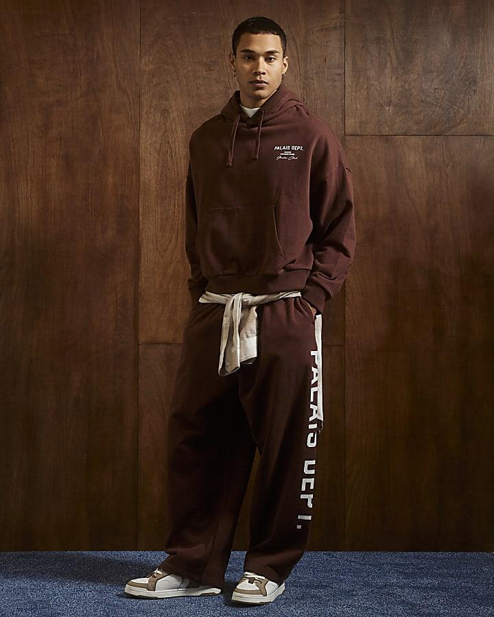 River Island Brown Oversized Fit Palais Dept Hoodie