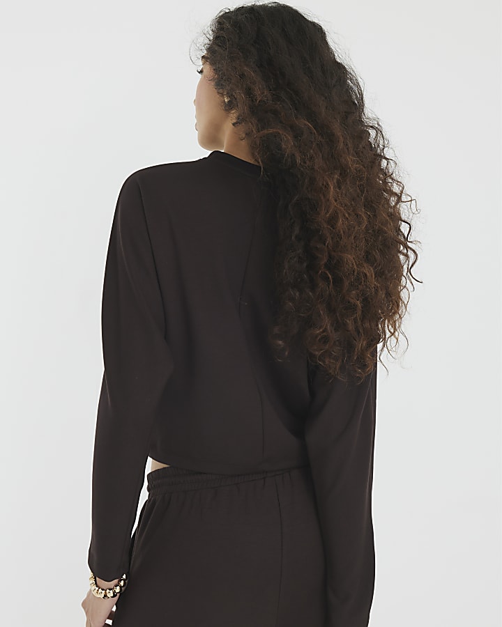 River Island Brown Premium Batwing Sleeve Sweatshirt