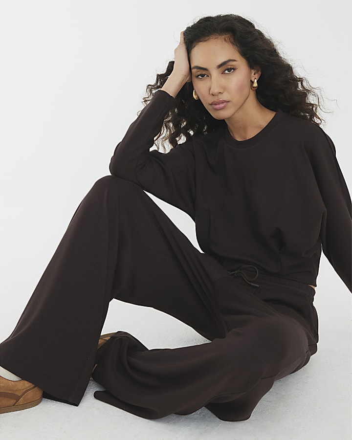 River Island Brown Premium Batwing Sleeve Sweatshirt