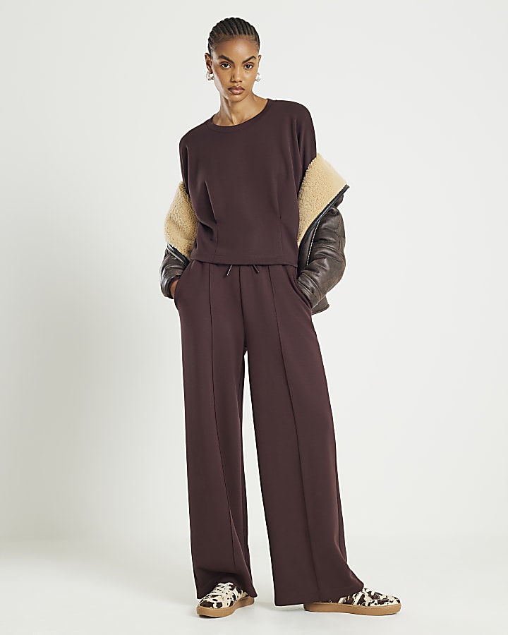 River Island Brown Premium Long Sleeve Batwing Sweatshirt