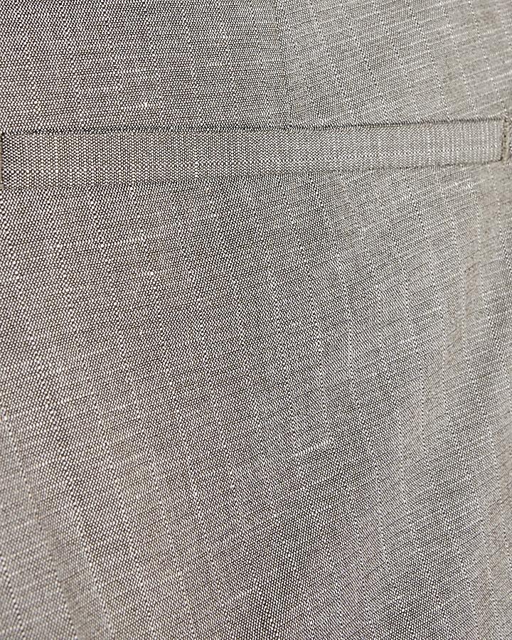 river island Brown Regular Fit Pinstriped Suit Trousers