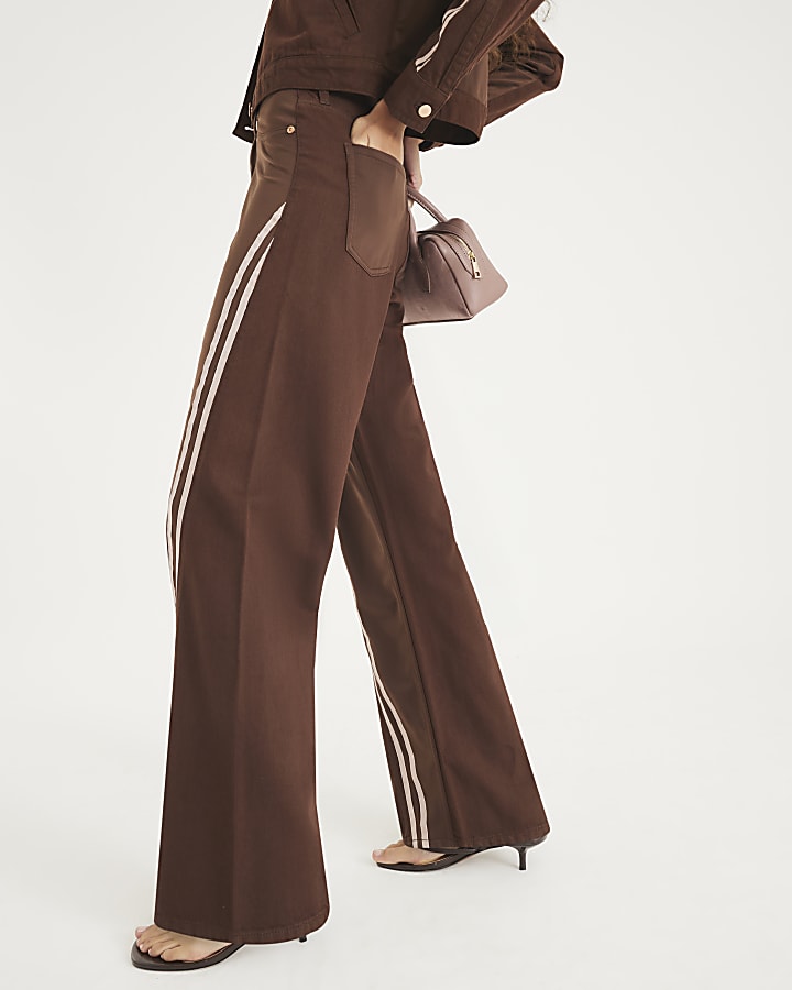 River Island Brown Relaxed Straight Leg Hybrid Jeans