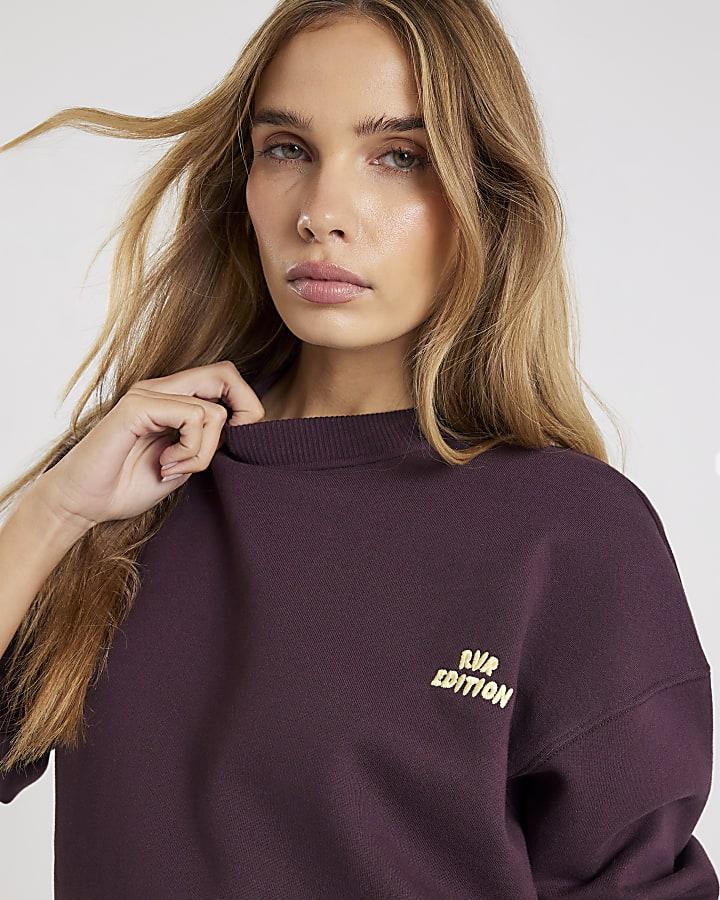 River Island Brown RVR Edition Back Print Sweatshirt