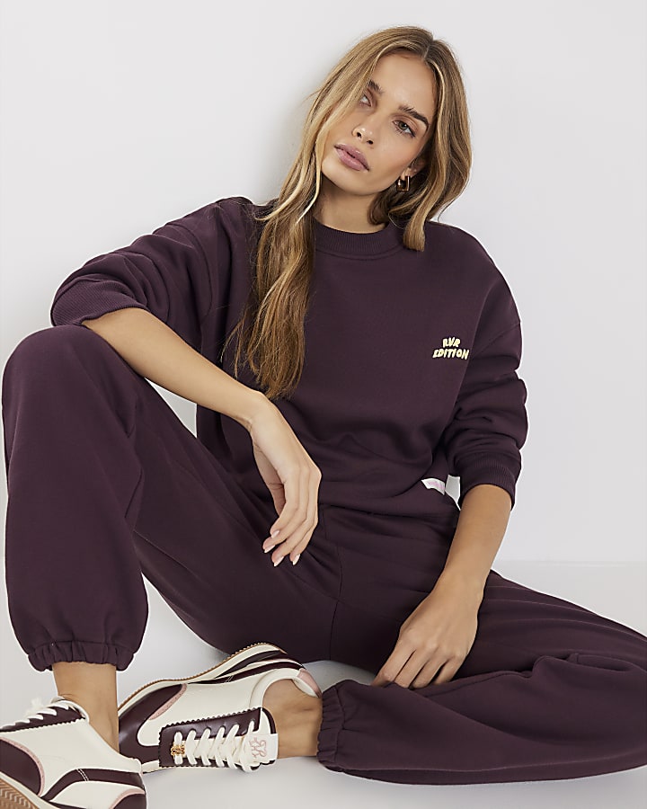 River Island Brown RVR Edition Back Print Sweatshirt