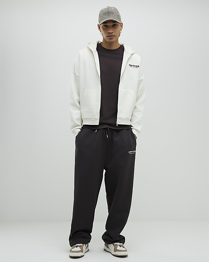 River Island Cream Oversized Fit Ame Le Nuit Hoodie